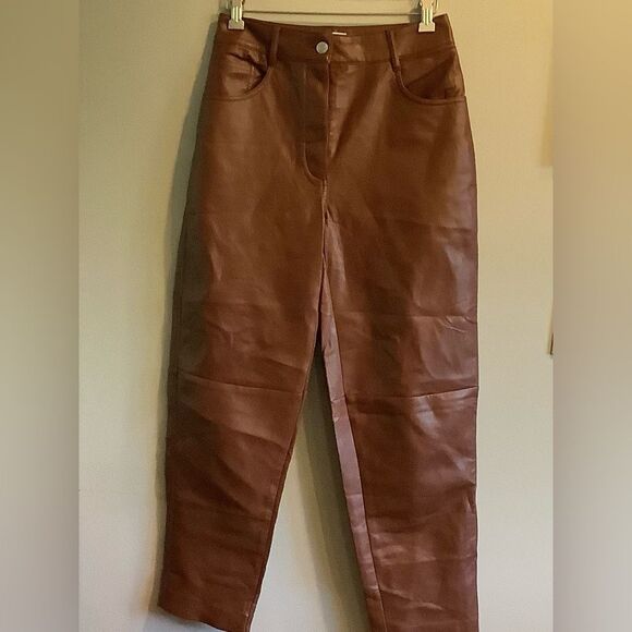 Aritzia Wilfred Free Faux Leather Jean Style Pants Size 4 - Picture 4 of 12